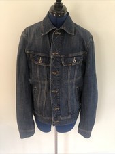 Jaqueta jeans masculina Lee Rider lavagem escura lendária caminhoneiro tamanho médio comprar usado  Enviando para Brazil