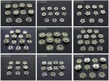 Usado, Tampas de contas de flores esculpidas em prata tibetana achados de metal design de joias 6mm - 10mm comprar usado  Enviando para Brazil