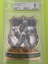 1997-98 Pacific Revolution NHL Icons #4 Patrick Roy Diecut Insert Beckett 9 Estado perfeito, usado comprar usado  Enviando para Brazil