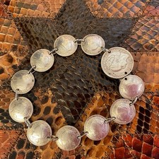 Silver coin bracelet for sale  HUNTINGDON