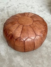 Leather footstool pouffe for sale  JOHNSTONE