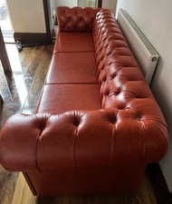 Faux chesterfield sofa for sale  HEREFORD