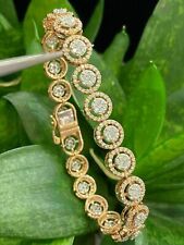 Linda pulseira de tênis feminina de diamante corte redondo 7,00 quilates acabamento em ouro amarelo 14k, usado comprar usado  Enviando para Brazil