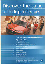 Catalogue prospekt brochure Peugeot 106 série spéciale "Independance" 2000 UK, usado comprar usado  Enviando para Brazil
