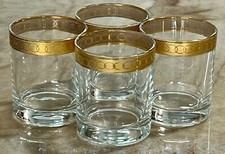 Vintage MCM Italiano Dourado Guarnição Rocks Whisky Conjunto de Copos Antigos 4 comprar usado  Enviando para Brazil