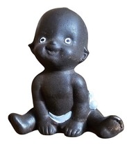 Boneco vintage de arte popular afro-americana bisque pintado de 3 polegadas com fralda, usado comprar usado  Enviando para Brazil