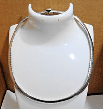 Usado, Gargantilha de cobra plana em tom de prata 15 polegadas 8 mm (5/16") de largura colar comprar usado  Enviando para Brazil