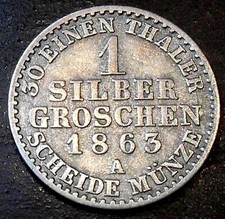 Preussen silbergroschen 1863 gebraucht kaufen  Deutschland