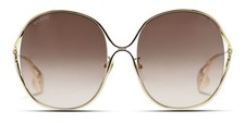 uso de óculos de sol feminino Gucci GG0362S 002 dourado cinza azul lente 57-18-135 comprar usado  Enviando para Brazil
