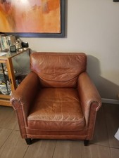 divano vintage pelle marrone usato  Treviglio