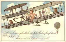Cartão postal Nestlé publicidade fantasia bebê piloto avião litografia fina c1910 comprar usado  Enviando para Brazil