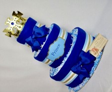 Fraldas para bebê príncipe bolo chuveiro azul peça central presente recém-nascido meninos reais comprar usado  Enviando para Brazil