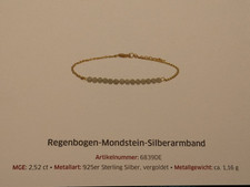 Silber armband regenbogenmonds gebraucht kaufen  Püchersreuth