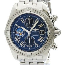 Relógio masculino polido Breitling Chronomat Evolution Blue Impulse A13356 BF574821 comprar usado  Enviando para Brazil