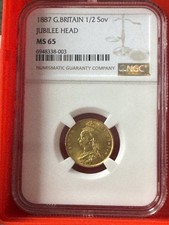1887 half sovereign for sale  BROMLEY