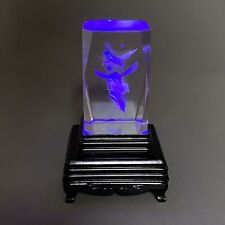 Beija-flores flor vidro laser gravado cubo de cristal holográfico - iluminado comprar usado  Enviando para Brazil