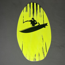 Strand Imports prancha de madeira surfista amarelo/preto neon, 36 pol. L X 20 pol. W comprar usado  Enviando para Brazil