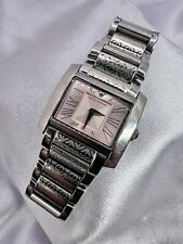 Usado, Relógio feminino prata aço inoxidável quadrado Emporio Armani clássico elegante comprar usado  Enviando para Brazil