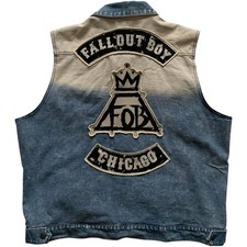 Jaqueta masculina colete de batalha jeans Fall Out Boy 2XL Save Rock & Roll Tour 2013 FOB comprar usado  Enviando para Brazil