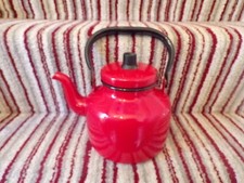CHALEIRA SUECA ESMALTE VERMELHO MEADOS DO SÉCULO ESCANDINAVA CIRCA 1950 H 7" comprar usado  Enviando para Brazil