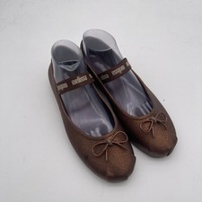 Sapatilhas de balé femininas Melissa Sophie bronze cintilante aplique arco tamanho 40 EUA 9 comprar usado  Enviando para Brazil