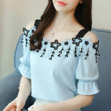 Blusas de Mujer Camisas Moda Blusa Elegante Casual Manga Corta Nueva Camisa Tops comprar usado  Enviando para Brazil