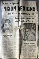 1974 nixon resigns newspaper for sale  Davis