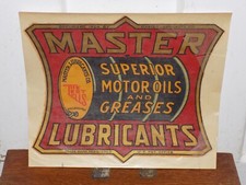 Calcomanía de aceites y grasas de motor superiores lubricantes maestros derechos de autor de 1924 de colección segunda mano  Embacar hacia Mexico