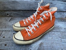 Tênis Converse all star vintage dos anos 70 lona laranja cano alto, feito nos EUA tamanho 8 comprar usado  Enviando para Brazil