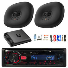 Receptor MP3 AM/FM estéreo single DIN Pioneer, 2x 6x9" 180W alto-falantes, amplificador com kit comprar usado  Enviando para Brazil