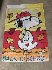 Bandeira decorativa vintage Snoopy Back to School casa bandeira quintal 28x42, usado comprar usado  Enviando para Brazil