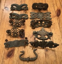 Lote de 11 Placas de cajón de metal latón para muebles herrajes antiguos/vintage mixtos segunda mano  Embacar hacia Mexico