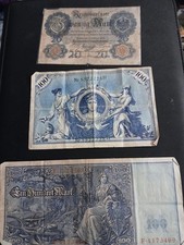 Notas bancárias alemãs antigas vintage X3 pré-w1 usadas comprar usado  Enviando para Brazil