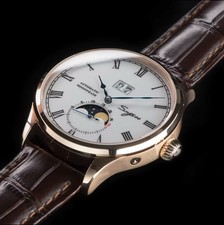 Usado, Gorgeous Automatic Mechanical Movement Real Moonphase Men dress Watch Luxury  comprar usado  Enviando para Brazil