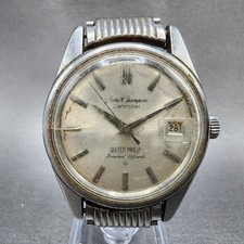 Relógio masculino Seiko Champion calendário 37 mm mostrador prata tom prata data J13050 corridas comprar usado  Enviando para Brazil