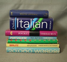 lot of 7 small pocket size language study books Portuguese Webster dictionary et comprar usado  Enviando para Brazil