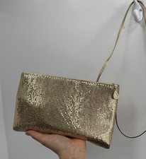 Usado, Bolsa de ombro Whiting & David corrente dourada malha e couro bolsa de ombro bolsa de noite comprar usado  Enviando para Brazil