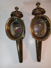 Vintage ~ Lanternas de lâmpadas estilo treinador de latão ~ Par comprar usado  Enviando para Brazil