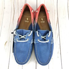 Polo Ralph Lauren Merton Deck Sapatos de Barco Tie Dye Azul Lona Vermelha Masculina Escolha o Tamanho, usado comprar usado  Enviando para Brazil