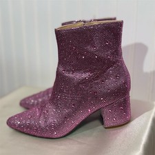 Botas de tornozelo Betsey Johnson SB-Kyla rosa strass tamanho 6M brilho festa glam comprar usado  Enviando para Brazil