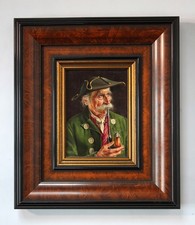 Używany, Franz Xaver Wilk (1887–1972) Portret człowieka z fajką * Rolnik w stroju ludowym na sprzedaż  PL