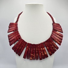 Colar de colarinho chifre babador declaração Cleópatra vermelha boho hippie festival eclético comprar usado  Enviando para Brazil