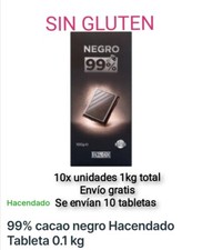 10x tabletas chocolate negro sin gluten 99% 1kg total caducidad /2026 aprox comprar usado  Enviando para Brazil