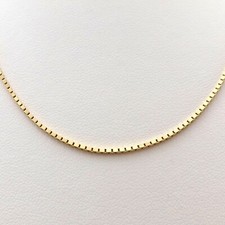 Colar corrente pingente elo caixa veneziana espelho ouro 14k 16 polegadas novo comprar usado  Enviando para Brazil