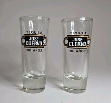 Antigo Shot Glass Tequila Jose Cuervo 190 Anos México Old Label Lote de 2 Antigo Antigo comprar usado  Enviando para Brazil
