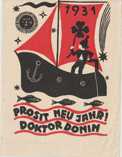Original vintage xilogravura exlibris-PF 1931 por SCHUBERT / Áustria comprar usado  Enviando para Brazil