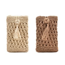 Female Vintage Straw Rope Hand-woven Crossbody Phone Bag Vacation Mini Purse comprar usado  Enviando para Brazil