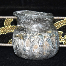 Garrafa de vidro romana iridescente antiga genuína com pátina Ca. Séculos I a II dC comprar usado  Enviando para Brazil