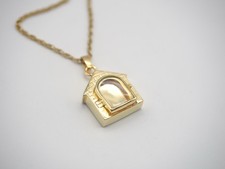 Colar para casa de cachorro pingente folheado a ouro 14k para cremação de cinzas lembrança perda de animais de estimação comprar usado  Enviando para Brazil