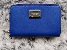 Bolsa CARTEIRA MICHAEL KORS azul couro saffiano com zíper⭐FREEPOST UK⭐ comprar usado  Enviando para Brazil